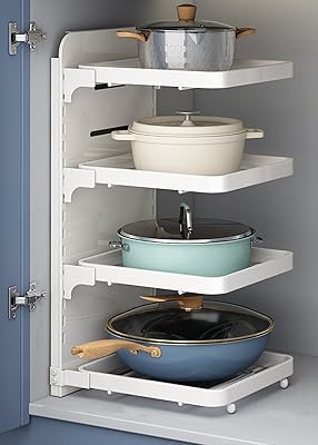 Support de rangement pour casseroles et poêles sous armoire 4 couches