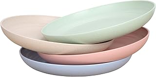 Assiettes en paille de blé incassables et réutilisables, lavables au lave-vaisselle et au