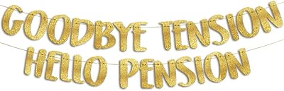 Bannière à paillettes dorées goodbye tension hello pension fournitures cadeaux et décorations