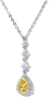 Collier tianyu james moissanite pour femme certifié si, diamant moissanite couleur i plaqué