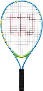 Raquette de tennis wilson us open jr, pour enfants, aluminium, bleu/vert