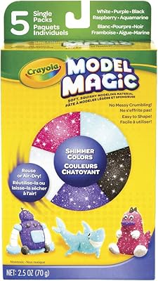 Crayola magic model clay, 5 morceaux de paillettes, 0,5, cadeau pour enfants, 5