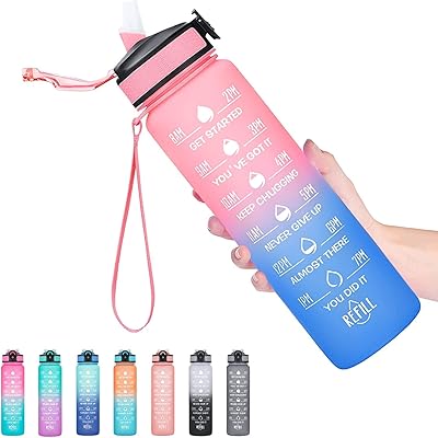 Bouteille d'eau tritan étanche storell de 1 l sans bpa avec marqueurs