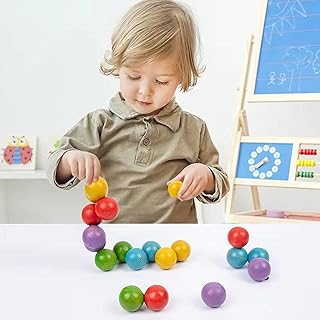Jouets en bois jeu de perles colorées avec forme variable et conception
