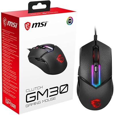 Souris de jeu filaire msi gm30, 6 200 dpi, conception symétrique omron réglable