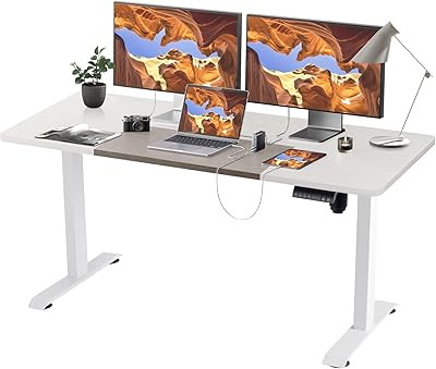 Bureau debout électrique devoco, hauteur réglable 140 x 70 cm, bureau à domicile