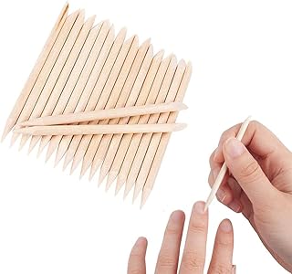100pcs bâtonnets à ongles en bois orange double face outil de manucure