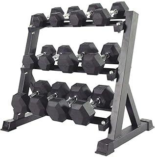 Ensemble d'haltères hexagonaux miracle fitness avec support d'haltères paire de 6