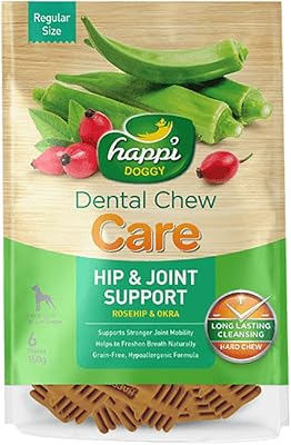 Soins à mâcher dentaires happy doggie - support pour hanches et articulations
