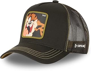 Casquette trucker capslab taz looney tunes noir marron