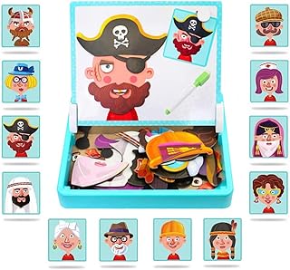 Puzzle magnétique visage, jouet de voyage double face pour enfants, jouet éducatif préscolaire