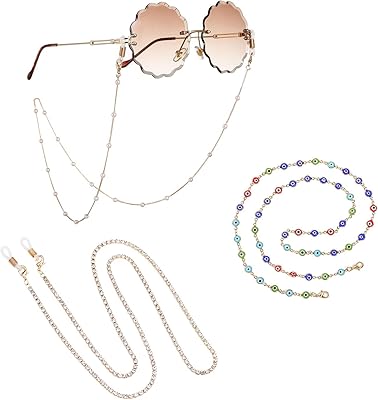 3 pièces chaînes de lunettes en perles chaînes de lunettes porte-masque mauvais œil