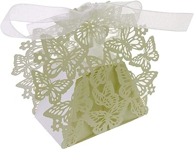 50pcs fleurs découpées au laser, papillon pour mariage, fête d'anniversaire, fête de dessert