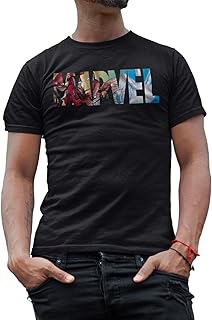 Marvel t-shirt avec logo de super-héros iron man avengers pour hommes