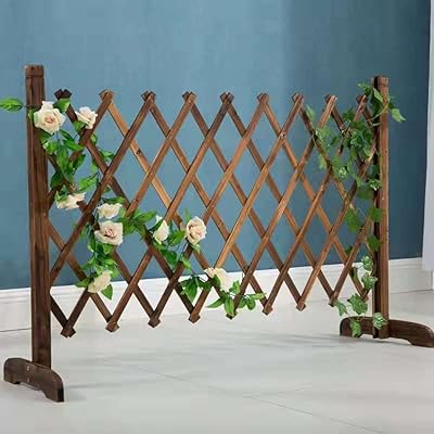 Lingwei clôture en bois extensible sur pied pour jardin, clôture amovible, clôture