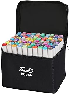 Stylos marqueurs à alcool double pointe 80 couleurs pour dessin artistique