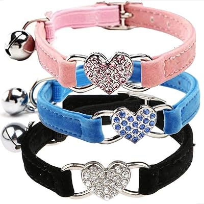 Collier réglable en velours doux pour chat et chien avec clochette
