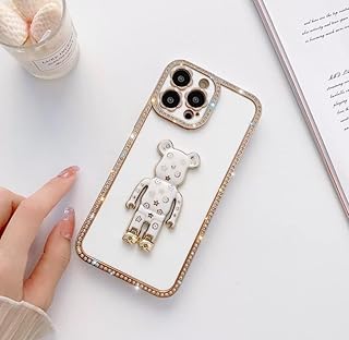 Coque de protection design ours brillant avec bord peint en 3d et objectif
