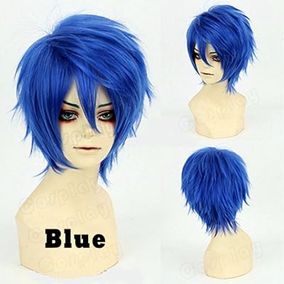 (bleu foncé) - perruques de cosplay synthétiques bleues courtes et lisses sans genre pour femmes, hommes, femmes, hommes et femmes, costume de fête d'halloween. Diaytar Sénégal : Des promotions qui ont du sens