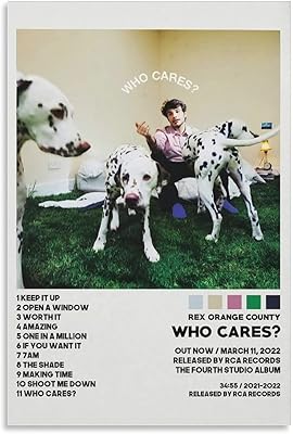 Affiche rex orange county who cares, affiche de décoration murale pour salon, chambre