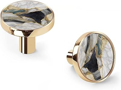 A.m. beer poignées d'armoire en laiton doré, 6 pièces en marbre blanc, onyx, granit noir avec veines dorées, boutons plats en zinc pour commode et tiroir. Diaytar Sénégal : Des promotions qui ont du sens