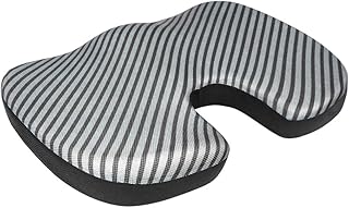 Coussin de siège en mousse à mémoire de forme amazonbasics rayé