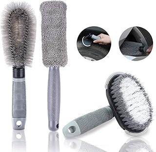 Ensemble de 3 brosses de nettoyage de roues de voiture en alliage souple