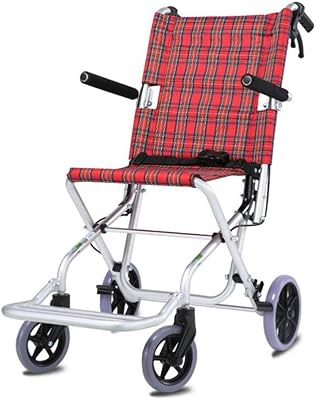 Fauteuil roulant pliant léger en alliage d'aluminium, portable avec cadre de frein pneumatique
