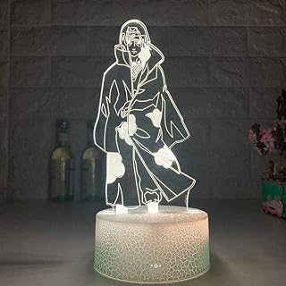 Veilleuse led illusion 3d pour enfants itachi uchiha, veilleuse colorée pour la décoration