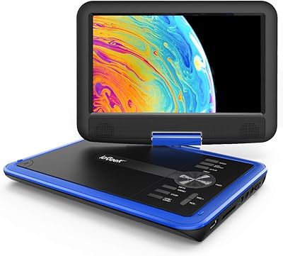 Lecteur dvd portable à écran rotatif 360 degrés avec batterie rechargeable de 5