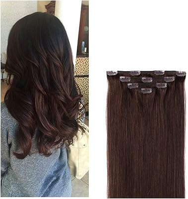 Extensions de cheveux humains remy à clips pour femmes - 4 pièces, véritables
