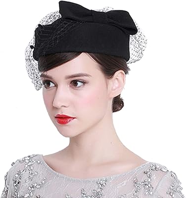 Chapeau en feutre 100 % laine de style britannique pour femme, taille unique