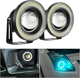 2 pièces phare antibrouillard de voiture angel eye, phare rond led haute puissance