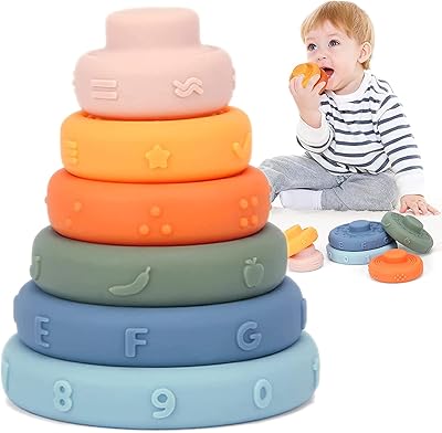 Jouets de dentition pour bébé jouets gigognes empilables jouet à presser