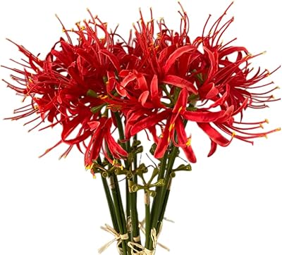 Zizi 5 tiges de fleurs de lys araignée artificielles 23,6 pouces, bulbes