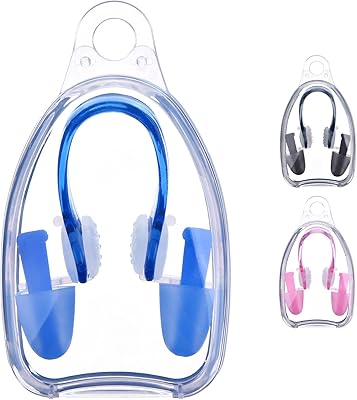 Ensemble de 3 bouchons d'oreilles et clips de natation electrodon pour adultes