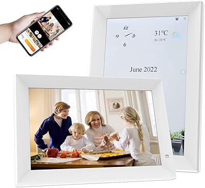 Cadre photo numérique wifi 101 pouces cadre avec calendrier et réveil
