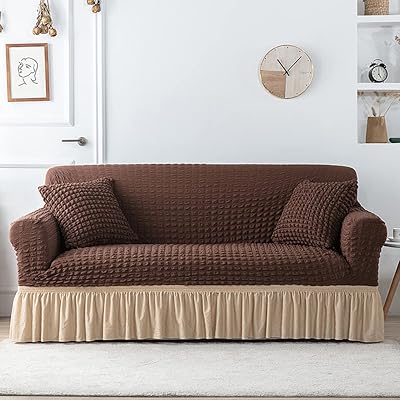 Housse de canapé universelle avec jupe colotool, pour canapé 1/2/3/4, housse de siège
