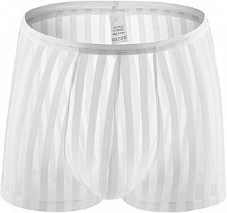 Sous-vêtements pour hommes en coton respirant slip sexy en maille rayée slip sexy
