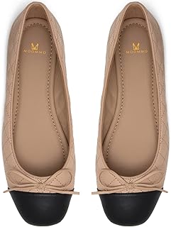 Ballerines à enfiler matelassées multicolores bout rond pour femmes chaussures