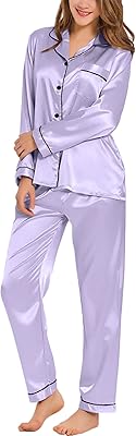 Ensemble pyjama deux pièces boutonné en satin de soie pour femme, xxl