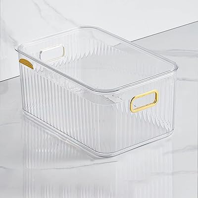 Boîte de rangement en plastique transparent, boîte de rangement de grande capacité, boîte