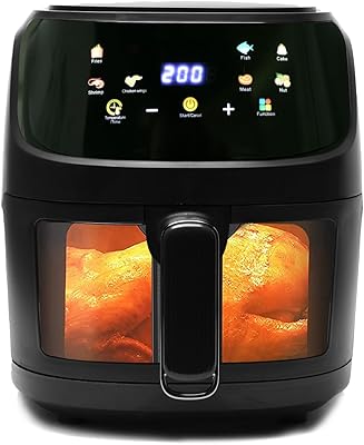 Friteuse à air, 8 préréglages de cuisson, grande fenêtre de visualisation facile, four