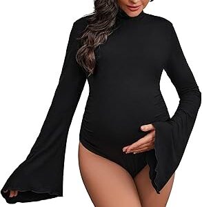 Body de maternité à col montant pour séance photo justaucorps manches. Diaytar : Votre allié pour des achats malins et économiques