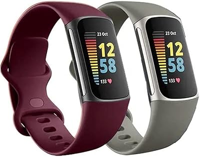 Bracelet de sport en silicone souple jenny compatible avec fitbit charge 5, nylon
