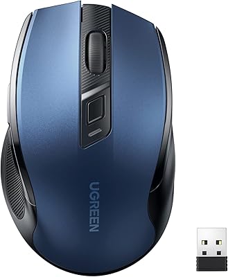 Souris ergonomique sans fil ugreen 24g usb silencieuse pour ordinateur portable et tablette