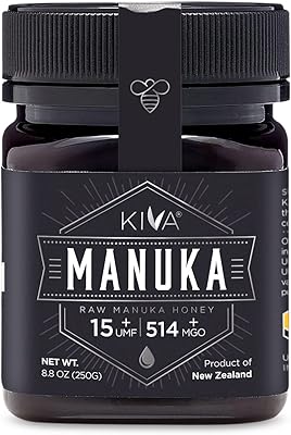 Miel de manuka brut certifié kiva umf 15+, nouvelle-zélande (8,8 oz, 250 g)