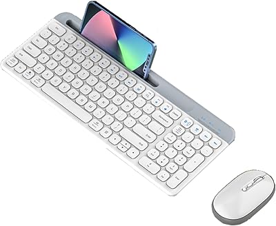 Combo clavier et souris sans fil 2,4 g rechargeable + bluetooth avec emplacement