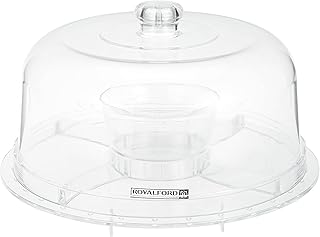 Un support à gâteau multi-usage en acrylique avec couvercle en forme de dôme