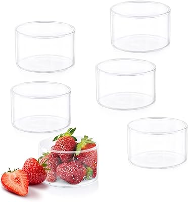 Mini récipients en verre borosil (105 ml) ensemble de 6 verres transparents 3,5